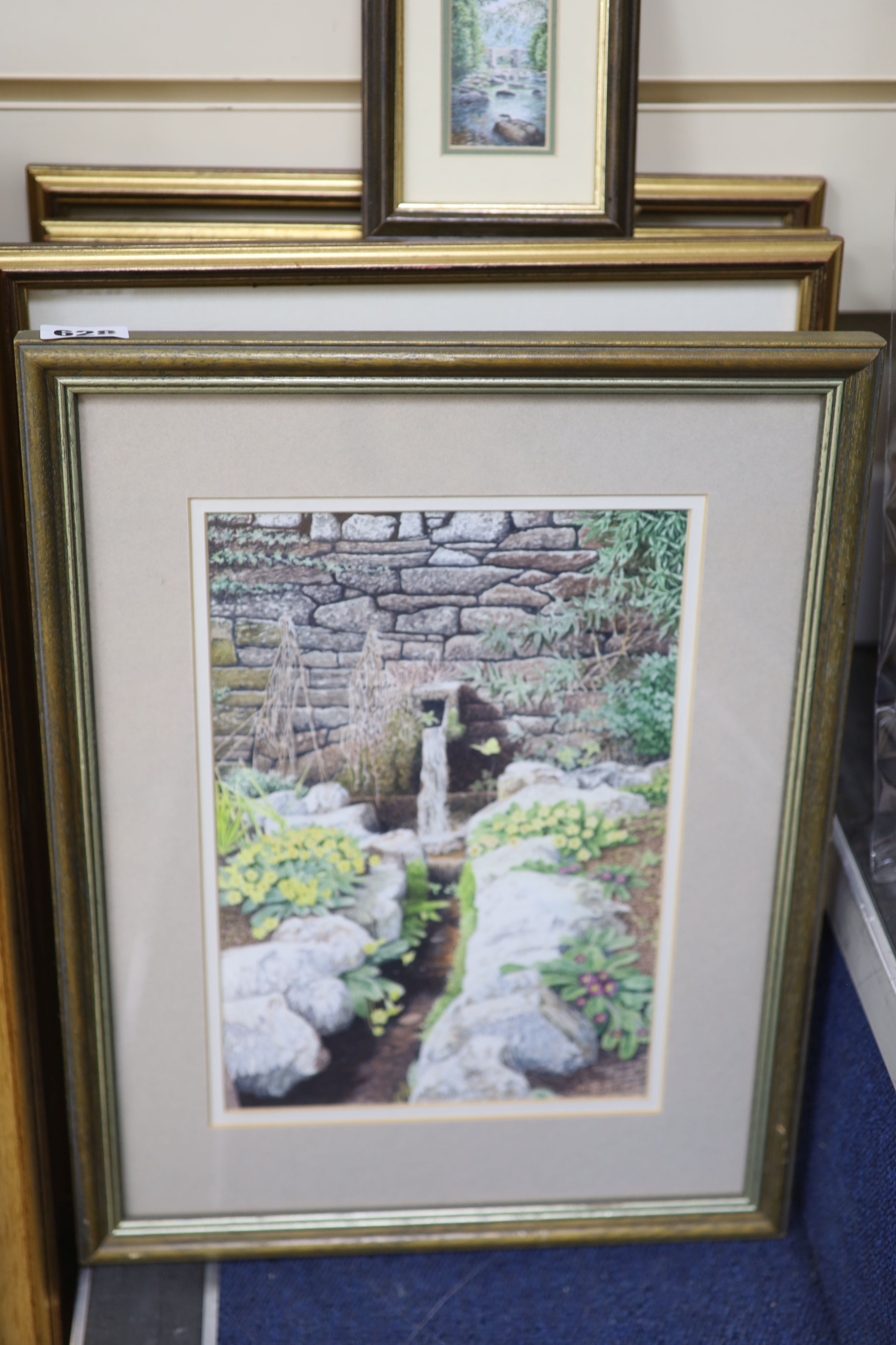 Ian Pethers S.B.A, seven ink and watercolour studies, Babbling Brook, Cornwall and others, signed, largest 27 x 18cm